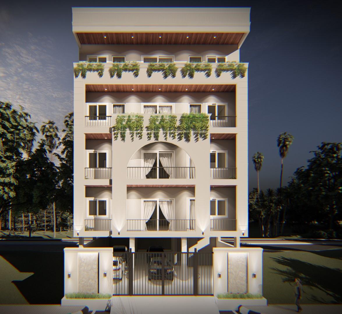 The landscaped sky garden on the 15th floor